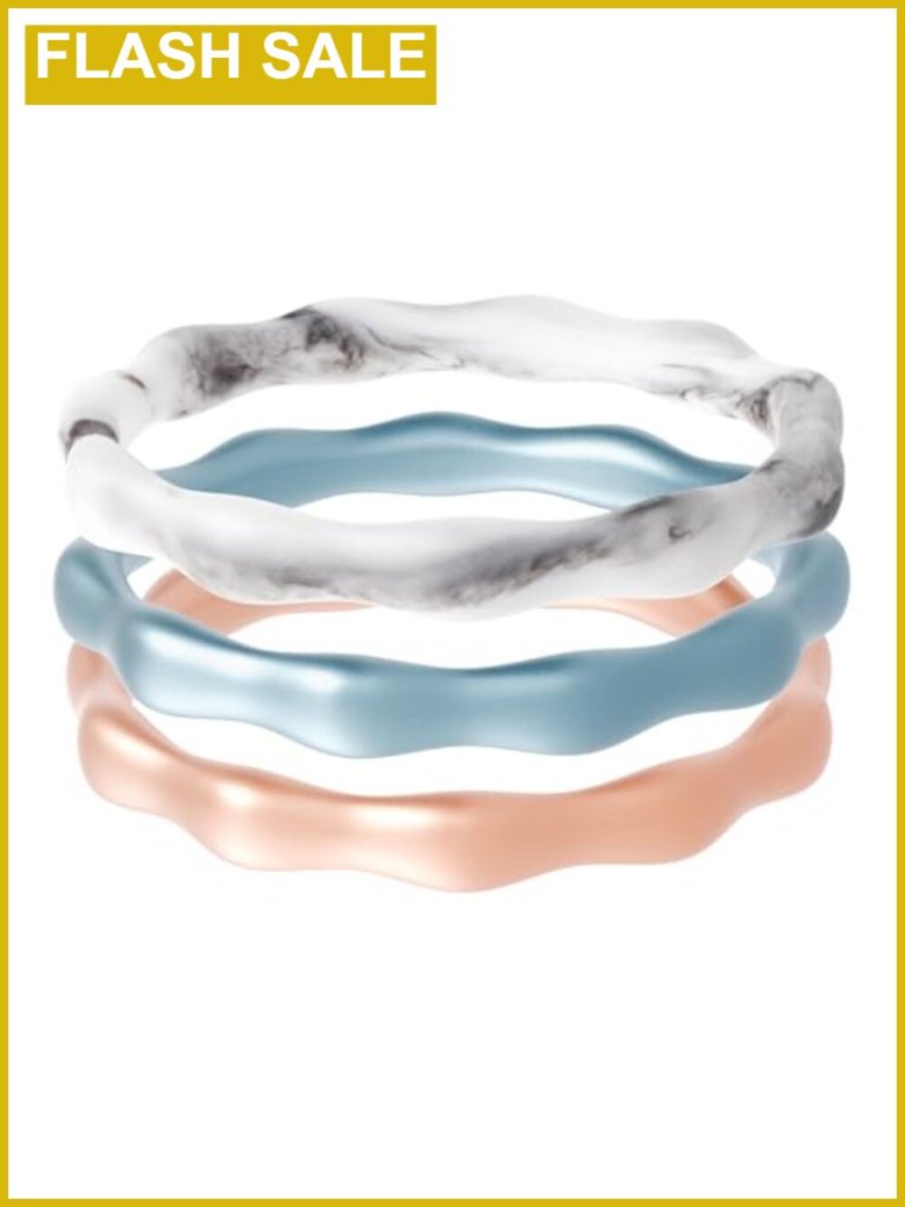 3-Pack Silicone Wedding Bands for Women, Self-Stacking Rings, Hypoallergenic